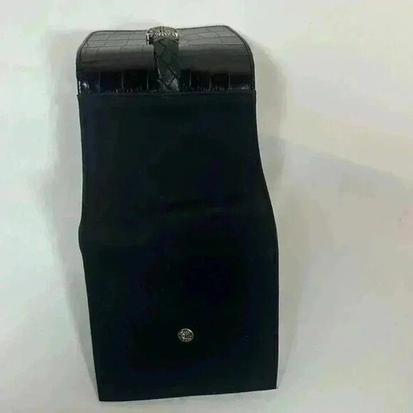 Vintage Womens‎ Fiocchi Black Wallet Silver Accents Top Fold Made in Italy - Picture 6 of 7